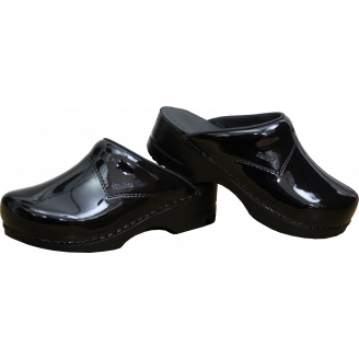 Sabot Personnalisé Fillette Noir Vernis - 2 coutures